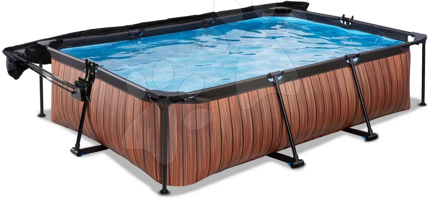 EXIT TOYS EXIT Wood Pool 300x200x65cm Mit Filterpumpe Und Sonnensegel - Braun 5 EXIT TOYS EXIT Wood Pool 300x200x65cm Mit Filterpumpe Und Sonnensegel - Braun – Bild 3