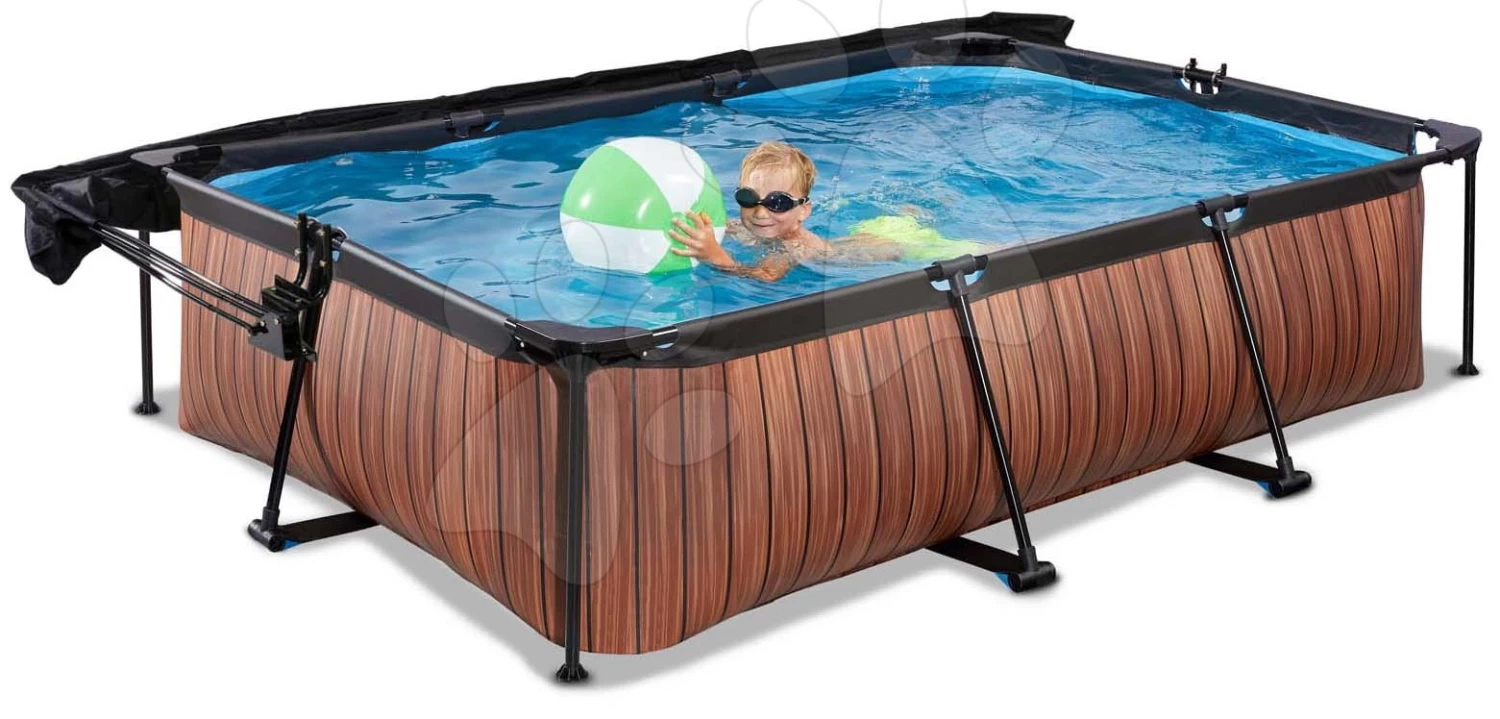 EXIT TOYS EXIT Wood Pool 300x200x65cm Mit Filterpumpe Und Sonnensegel - Braun 4 EXIT TOYS EXIT Wood Pool 300x200x65cm Mit Filterpumpe Und Sonnensegel - Braun – Bild 2