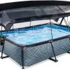 EXIT TOYS EXIT Stone Pool 300x200x65cm Mit Filterpumpe Und Abdeckung Und Sonnensegel - Grau 2 EXIT TOYS EXIT Stone Pool 300x200x65cm Mit Filterpumpe Und Abdeckung Und Sonnensegel - Grau -Garten Spielzeug Laden 30243200 b exittoys bazen