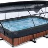EXIT TOYS EXIT Wood Pool 300x200x65cm Mit Filterpumpe Und Abdeckung Und Sonnensegel - Braun -Garten Spielzeug Laden 30243210 a exittoys bazen