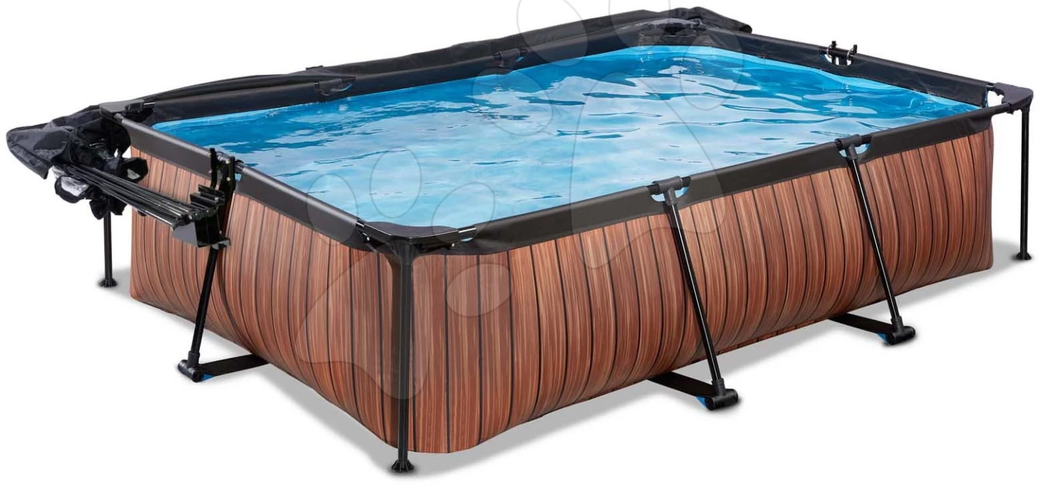 EXIT TOYS EXIT Wood Pool 300x200x65cm Mit Filterpumpe Und Abdeckung Und Sonnensegel - Braun 5 EXIT TOYS EXIT Wood Pool 300x200x65cm Mit Filterpumpe Und Abdeckung Und Sonnensegel - Braun – Bild 3