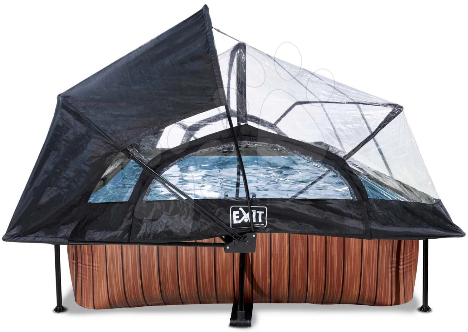 EXIT TOYS EXIT Wood Pool 300x200x65cm Mit Filterpumpe Und Abdeckung Und Sonnensegel - Braun 6 EXIT TOYS EXIT Wood Pool 300x200x65cm Mit Filterpumpe Und Abdeckung Und Sonnensegel - Braun – Bild 4