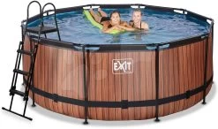 EXIT TOYS EXIT Wood Pool ø360x122cm Mit Sandfilterpumpe - Braun -Garten Spielzeug Laden 30271210 e exittoys bazen