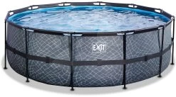 EXIT TOYS EXIT Stone Pool ø427x122cm Mit Sandfilterpumpe - Grau -Garten Spielzeug Laden 30271400 b exittoys bazen