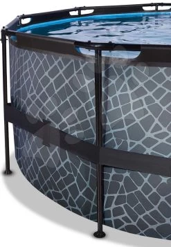 EXIT TOYS EXIT Stone Pool ø427x122cm Mit Sandfilterpumpe - Grau -Garten Spielzeug Laden 30271400 c exittoys bazen