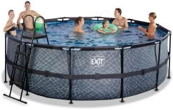 EXIT TOYS EXIT Stone Pool ø427x122cm Mit Sandfilterpumpe - Grau