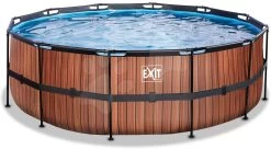 EXIT TOYS EXIT Wood Pool ø427x122cm Mit Sandfilterpumpe - Braun -Garten Spielzeug Laden 30271410 b exittoys bazen