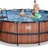 EXIT TOYS EXIT Wood Pool ø427x122cm Mit Sandfilterpumpe - Braun -Garten Spielzeug Laden 30271410 e exittoys bazen