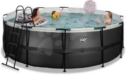 EXIT TOYS EXIT Black Leather Pool ø427x122cm Mit Sandfilterpumpe - Schwarz