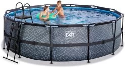 EXIT TOYS EXIT Stone Pool ø450x122cm Mit Sandfilterpumpe - Grau -Garten Spielzeug Laden 30271500 e exittoys bazen