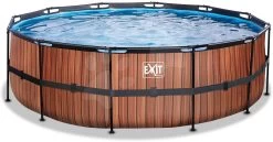 EXIT TOYS EXIT Wood Pool ø450x122cm Mit Sandfilterpumpe - Braun -Garten Spielzeug Laden 30271510 b exittoys bazen