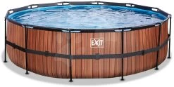 EXIT TOYS EXIT Wood Pool ø488x122cm Mit Sandfilterpumpe - Braun -Garten Spielzeug Laden 30271610 b exittoys bazen