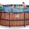 EXIT TOYS EXIT Wood Pool ø488x122cm Mit Sandfilterpumpe - Braun -Garten Spielzeug Laden 30271610 e exittoys bazen