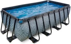 EXIT TOYS EXIT Stone Pool 400x200x122cm Mit Sandfilterpumpe - Grau -Garten Spielzeug Laden 30274200 b exittoys bazen