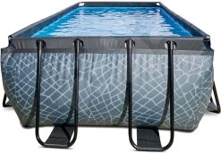 EXIT TOYS EXIT Stone Pool 400x200x122cm Mit Sandfilterpumpe - Grau -Garten Spielzeug Laden 30274200 c exittoys bazen