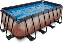 EXIT TOYS EXIT Wood Pool 400x200x122cm Mit Sandfilterpumpe - Braun -Garten Spielzeug Laden 30274210 b exittoys bazen