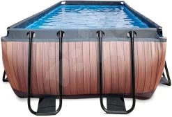 EXIT TOYS EXIT Wood Pool 400x200x122cm Mit Sandfilterpumpe - Braun -Garten Spielzeug Laden 30274210 c exittoys bazen