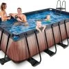 EXIT TOYS EXIT Wood Pool 400x200x122cm Mit Sandfilterpumpe - Braun -Garten Spielzeug Laden 30274210 f exittoys bazen