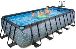 EXIT TOYS EXIT Stone Pool 540x250x122cm Mit Sandfilterpumpe - Grau