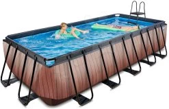 EXIT TOYS EXIT Wood Pool 540x250x122cm Mit Sandfilterpumpe - Braun