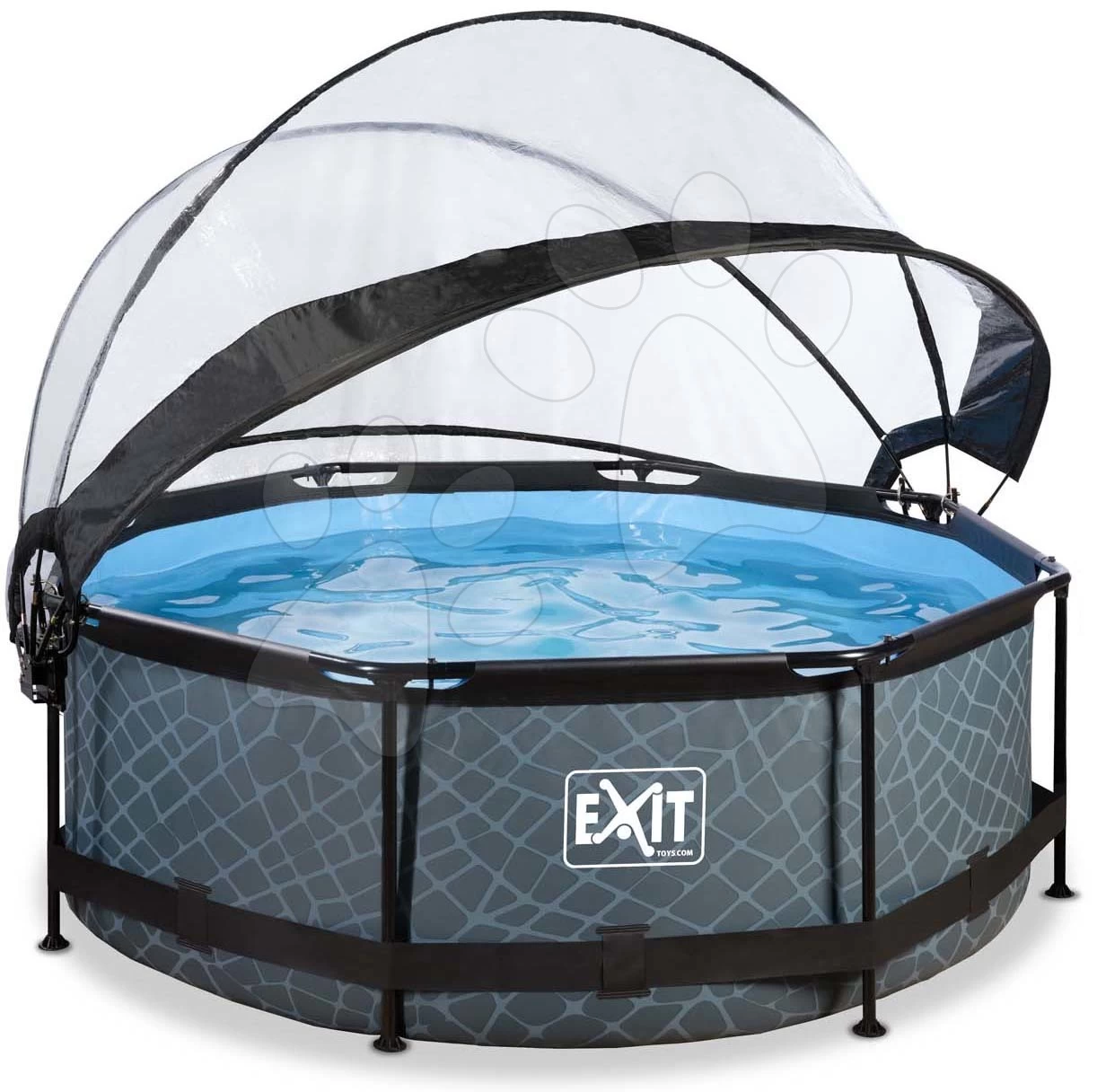 EXIT TOYS EXIT Stone Pool ø244x76cm Mit Filterpumpe Und Abdeckung - Grau 3 EXIT TOYS EXIT Stone Pool ø244x76cm Mit Filterpumpe Und Abdeckung - Grau