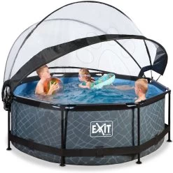 EXIT TOYS EXIT Stone Pool ø244x76cm Mit Filterpumpe Und Abdeckung - Grau 14 EXIT TOYS EXIT Stone Pool ø244x76cm Mit Filterpumpe Und Abdeckung - Grau -Garten Spielzeug Laden 30320800 f exittoys bazen