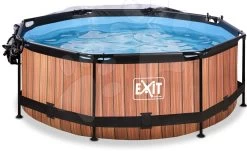 EXIT TOYS EXIT Wood Pool ø244x76cm Mit Filterpumpe Und Abdeckung - Braun -Garten Spielzeug Laden 30320810 c exittoys bazen