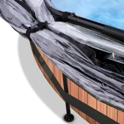 EXIT TOYS EXIT Wood Pool ø244x76cm Mit Filterpumpe Und Abdeckung - Braun -Garten Spielzeug Laden 30320810 e exittoys bazen