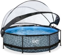 EXIT TOYS EXIT Stone Pool ø300x76cm Mit Filterpumpe Und Abdeckung - Grau