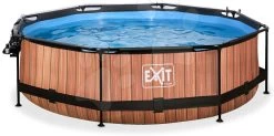 EXIT TOYS EXIT Wood Pool ø300x76cm Mit Filterpumpe Und Abdeckung - Braun -Garten Spielzeug Laden 30321010 c exittoys bazen