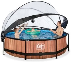 EXIT TOYS EXIT Wood Pool ø300x76cm Mit Filterpumpe Und Abdeckung - Braun -Garten Spielzeug Laden 30321010 f exittoys bazen
