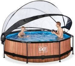 EXIT TOYS EXIT Wood Pool ø300x76cm Mit Filterpumpe Und Abdeckung - Braun -Garten Spielzeug Laden 30321010 g exittoys bazen