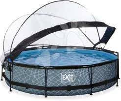 EXIT TOYS EXIT Stone Pool ø360x76cm Mit Filterpumpe Und Abdeckung - Grau -Garten Spielzeug Laden 30321200 b exittoys bazen