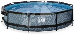 EXIT TOYS EXIT Stone Pool ø360x76cm Mit Filterpumpe Und Abdeckung - Grau -Garten Spielzeug Laden 30321200 c exittoys bazen