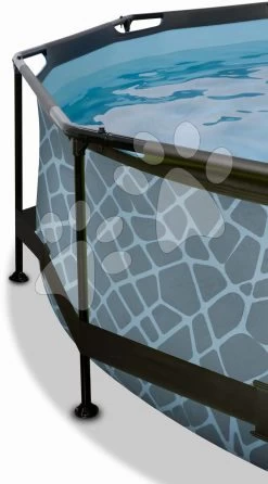 EXIT TOYS EXIT Stone Pool ø360x76cm Mit Filterpumpe Und Abdeckung - Grau -Garten Spielzeug Laden 30321200 d exittoys bazen