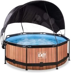 EXIT TOYS EXIT Wood Pool ø244x76cm Mit Filterpump Und Sonnensegel - Braun -Garten Spielzeug Laden 30350810 b exittoys bazen