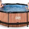 EXIT TOYS EXIT Wood Pool ø244x76cm Mit Filterpump Und Sonnensegel - Braun -Garten Spielzeug Laden 30350810 g exittoys bazen
