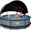 EXIT TOYS EXIT Stone Pool ø300x76cm Mit Filterpump Und Sonnensegel - Grau -Garten Spielzeug Laden 30351000 f exittoys bazen