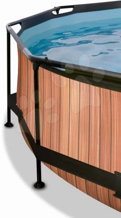EXIT TOYS EXIT Wood Pool ø300x76cm Mit Filterpump Und Sonnensegel - Braun -Garten Spielzeug Laden 30351010 d exittoys bazen