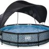 EXIT TOYS EXIT Stone Pool ø360x76cm Mit Filterpump Und Sonnensegel - Grau 2 EXIT TOYS EXIT Stone Pool ø360x76cm Mit Filterpump Und Sonnensegel - Grau -Garten Spielzeug Laden 30351200 b exittoys bazen