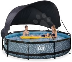 EXIT TOYS EXIT Stone Pool ø360x76cm Mit Filterpump Und Sonnensegel - Grau -Garten Spielzeug Laden 30351200 f exittoys bazen