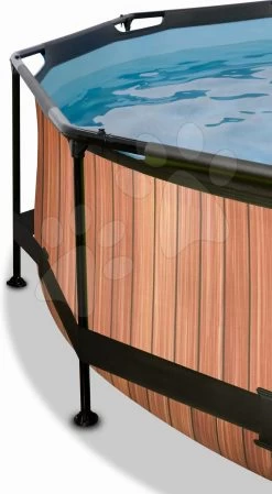 EXIT TOYS EXIT Wood Pool ø360x76cm Mit Filterpump Und Sonnensegel - Braun -Garten Spielzeug Laden 30351210 d exittoys bazen
