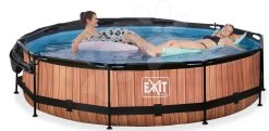 EXIT TOYS EXIT Wood Pool ø360x76cm Mit Filterpump Und Sonnensegel - Braun -Garten Spielzeug Laden 30351210 g exittoys bazen