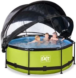 EXIT TOYS EXIT Lime Pool ø244x76cm Mit Filterpumpe Und Abdeckung Und Sonnensegel - Grün
