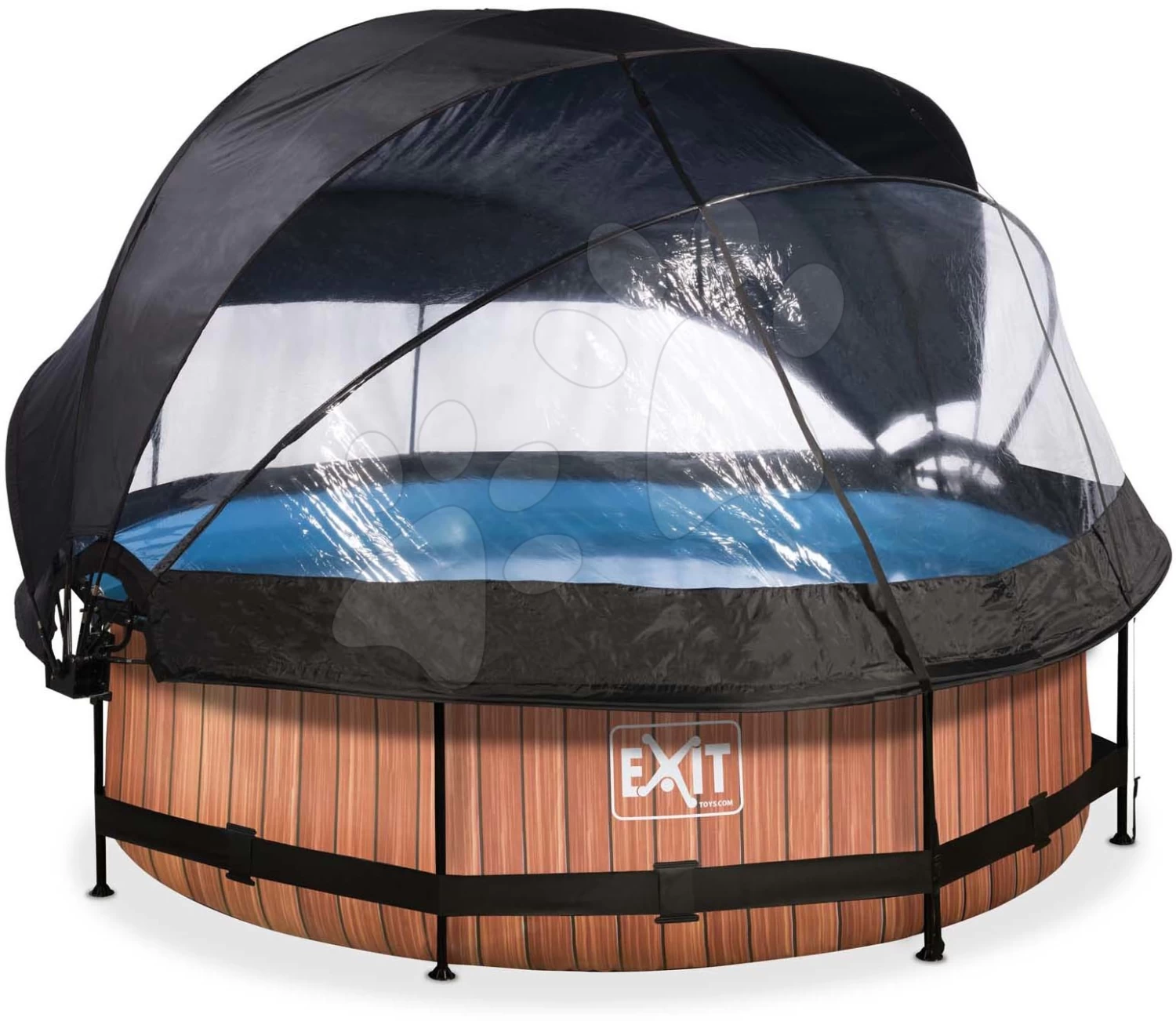 EXIT TOYS EXIT Wood Pool ø300x76cm Mit Filterpumpe Und Abdeckung Und Sonnensegel - Braun 5 EXIT TOYS EXIT Wood Pool ø300x76cm Mit Filterpumpe Und Abdeckung Und Sonnensegel - Braun – Bild 3