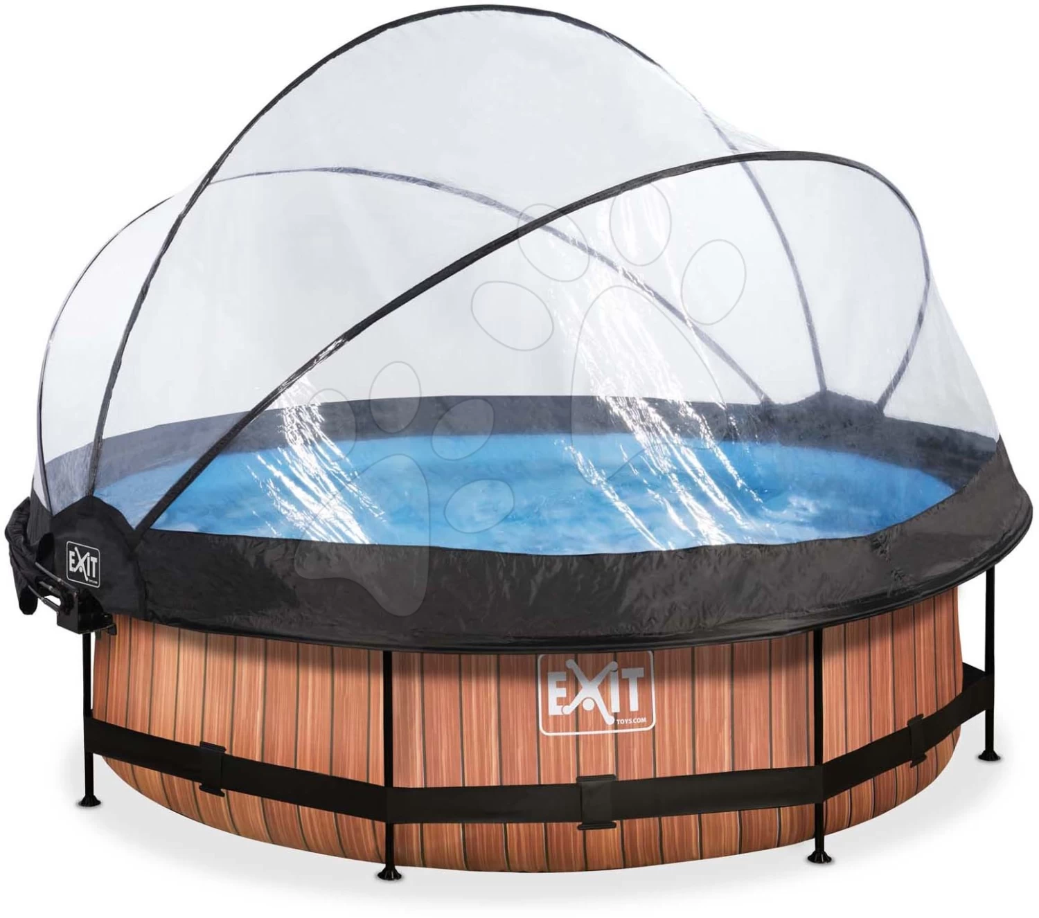 EXIT TOYS EXIT Wood Pool ø300x76cm Mit Filterpumpe Und Abdeckung Und Sonnensegel - Braun 6 EXIT TOYS EXIT Wood Pool ø300x76cm Mit Filterpumpe Und Abdeckung Und Sonnensegel - Braun – Bild 4
