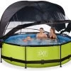 EXIT TOYS EXIT Lime Pool ø300x76cm Mit Filterpumpe Und Abdeckung Und Sonnensegel - Grün -Garten Spielzeug Laden 30361040 g exittoys bazen