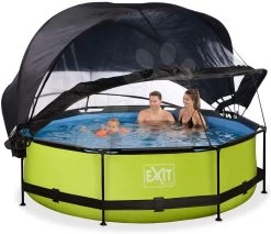 EXIT TOYS EXIT Lime Pool ø300x76cm Mit Filterpumpe Und Abdeckung Und Sonnensegel - Grün