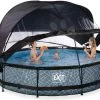 EXIT TOYS EXIT Stone Pool ø360x76cm Mit Filterpumpe Und Abdeckung Und Sonnensegel - Grau 2 EXIT TOYS EXIT Stone Pool ø360x76cm Mit Filterpumpe Und Abdeckung Und Sonnensegel - Grau -Garten Spielzeug Laden 30361200 g exittoys bazen