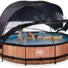 EXIT TOYS EXIT Wood Pool ø360x76cm Mit Filterpumpe Und Abdeckung Und Sonnensegel - Braun 2 EXIT TOYS EXIT Wood Pool ø360x76cm Mit Filterpumpe Und Abdeckung Und Sonnensegel - Braun -Garten Spielzeug Laden 30361210 g exittoys bazen